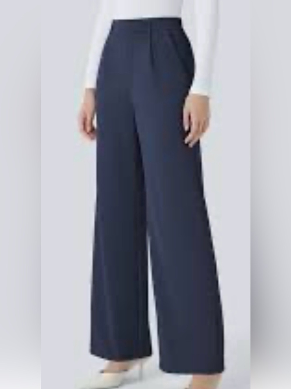 HALARA flex navy high waisted pocket straight leg crepe work pants medium